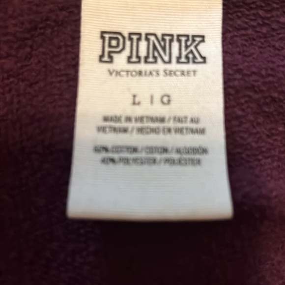PINK 3/4 zip pull over hoodie.  Very gently worn!  No stains, no rips, no fading - Picture 3 of 4